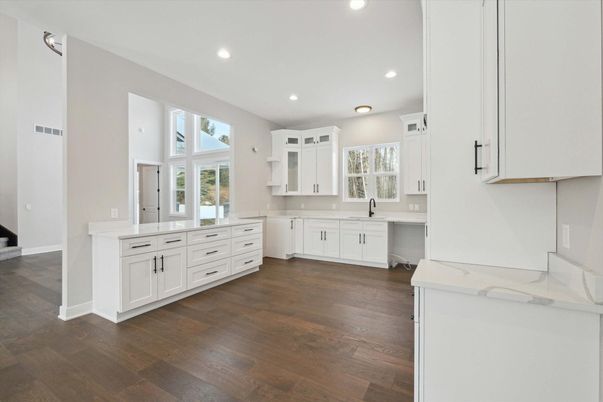 Interior, Kitchen, Recessed Lighting, Wood Texture Flooring