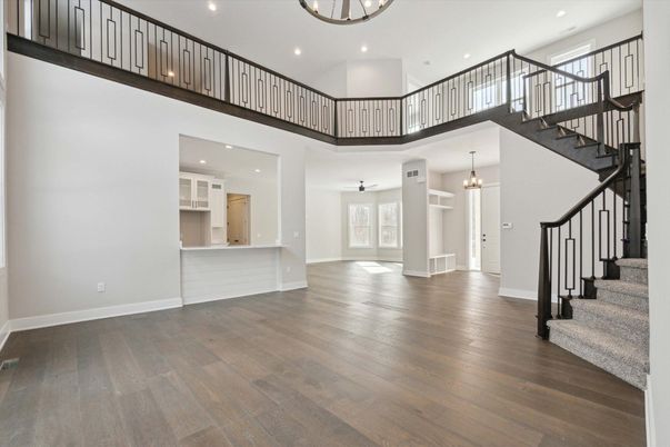 Chandelier, Interior, Recessed Lighting, Wood Texture Flooring