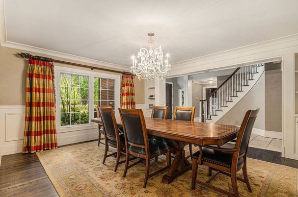 Chandelier, Dining room, Interior, Wood Texture Flooring