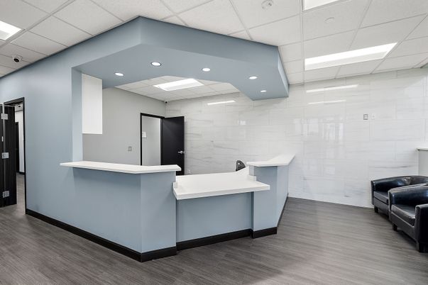 Interior, Marble Walls, Recessed Lighting, Wood Texture Flooring