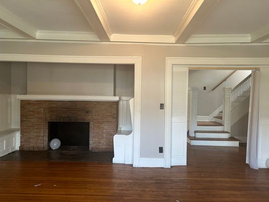 Fireplace, Interior, Wood Texture Flooring