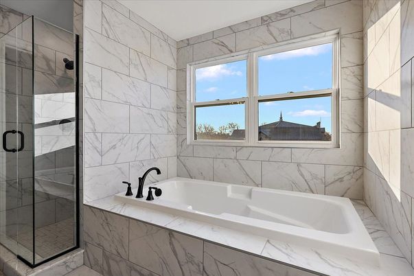 Bathroom, Glass Shower, Interior, Marble Walls
