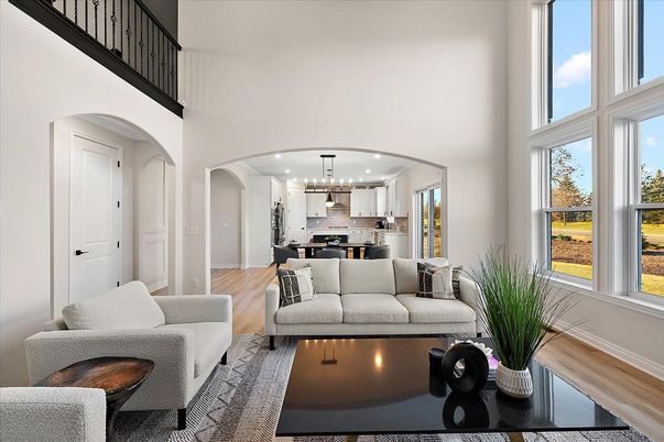 Interior, Kitchen, Living room, Pendant Lights, Recessed Lighting, Stainless Steel Appliances, Wood Texture Flooring