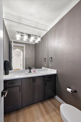 Bathroom, Dual Sink Vanities, Interior, Wood Texture Flooring