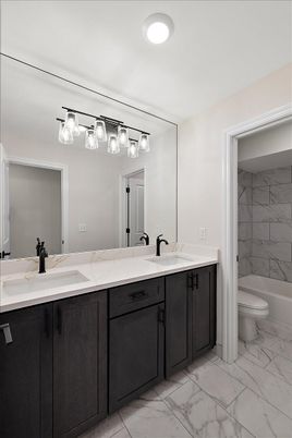 Bathroom, Dual Sink Vanities, Interior, Marble, Marble Walls