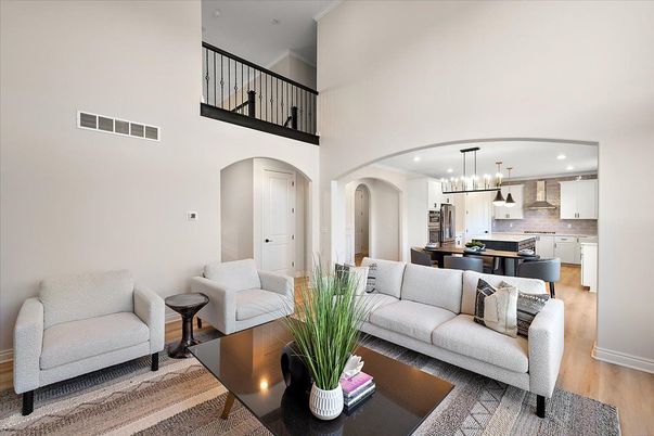 Dining room, Interior, Kitchen, Living room, Pendant Lights, Recessed Lighting, Wood Texture Flooring
