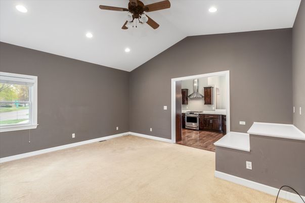 Empty room, Interior, Kitchen, Recessed Lighting