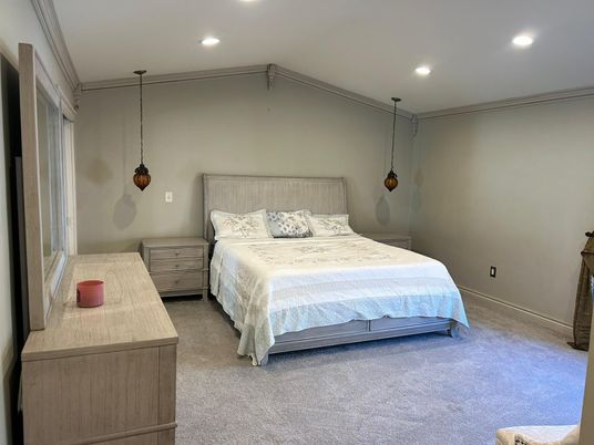 Bedroom, Interior, Pendant Lights, Recessed Lighting