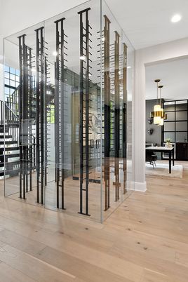 Interior, Pendant Lights, Recessed Lighting, Wine Storage, Wood Texture Flooring