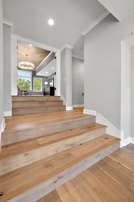 Chandelier, Interior, Recessed Lighting, Wood Texture Flooring