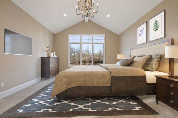 Bedroom, Chandelier, Interior, Recessed Lighting