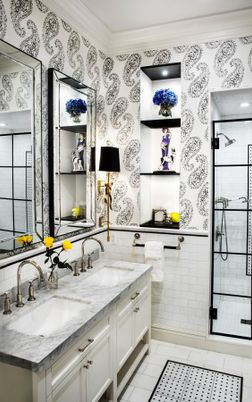 Bathroom, Dual Sink Vanities, Glass Shower, Interior