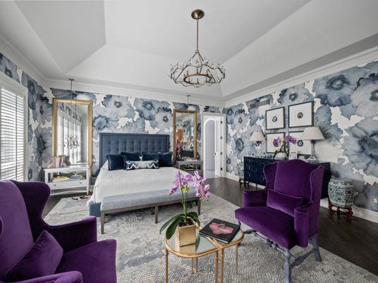 Bedroom, Chandelier, Interior, Wood Texture Flooring