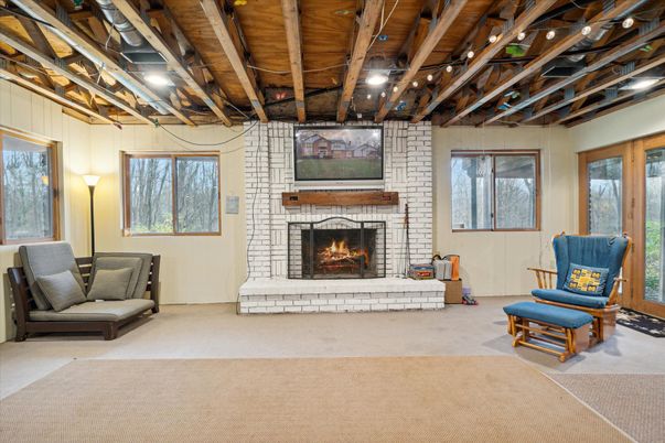 Fireplace, Interior, Stone Walls, Wooden Beams, Wooden Ceilings