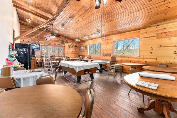 Billiard Table, Dining room, Game Room, Interior, Wooden Beams, Wooden Ceilings, Wood Texture Flooring, Wooden Walls