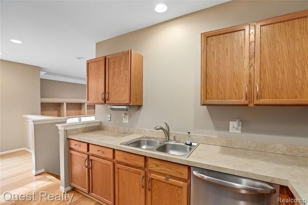 Interior, Kitchen, Recessed Lighting, Wood Texture Flooring