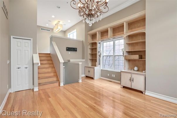 Chandelier, Interior, Recessed Lighting, Wood Texture Flooring