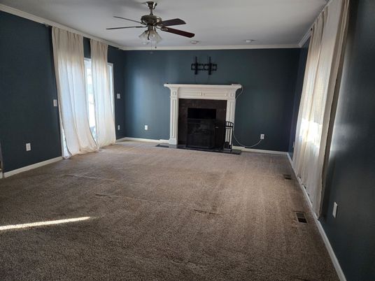 Empty room, Fireplace, Interior