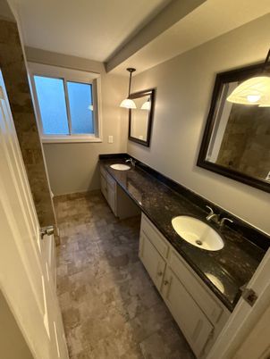 Bathroom, Dual Sink Vanities, Interior, Pendant Lights
