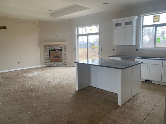 Empty room, Fireplace, Interior, Kitchen, Recessed Lighting