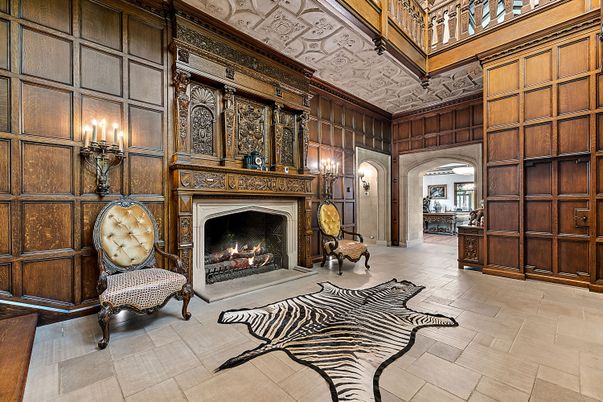 Fireplace, Interior, Wooden Walls