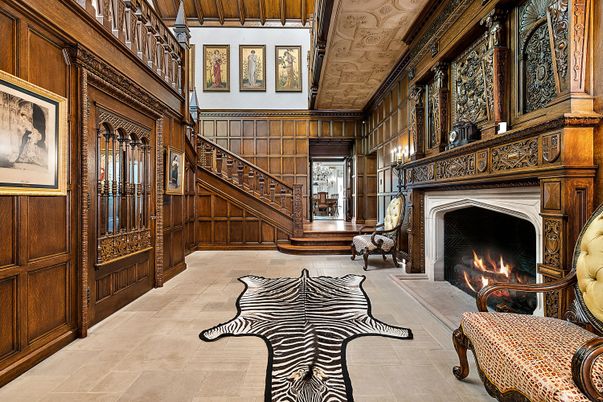 Fireplace, Interior, Wooden Walls