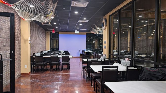 Dining room, Interior, Recessed Lighting, Stone Walls