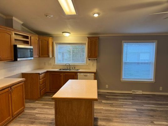 Interior, Kitchen, Recessed Lighting, Wood Texture Flooring
