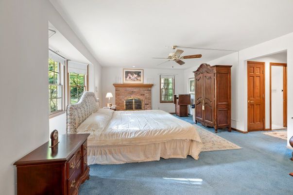 Bedroom, Fireplace, Interior