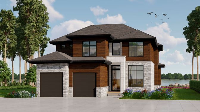 Attached, Exterior, Facade, Modern