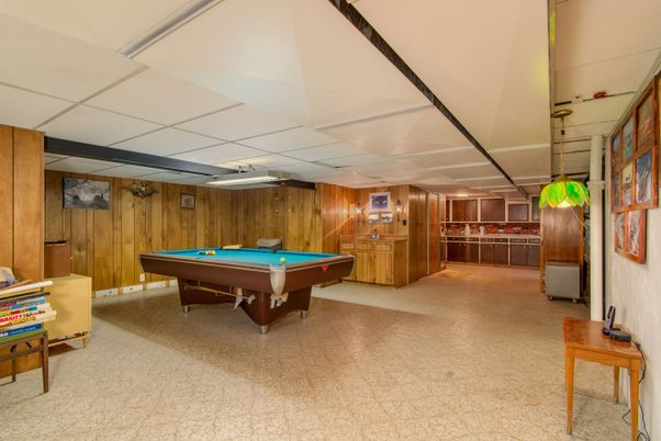 Billiard Table, Game Room, Interior, Wooden Walls