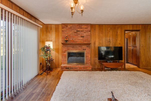 Fireplace, Interior, Stone Walls, Wood Texture Flooring, Wooden Walls