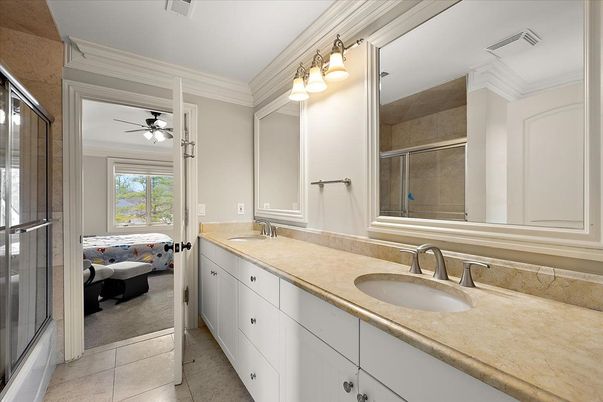 Bathroom, Dual Sink Vanities, Glass Shower, Interior