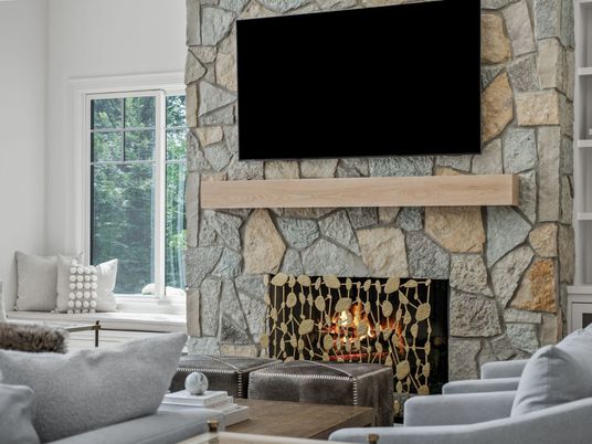 Fireplace, Interior, Stone Walls