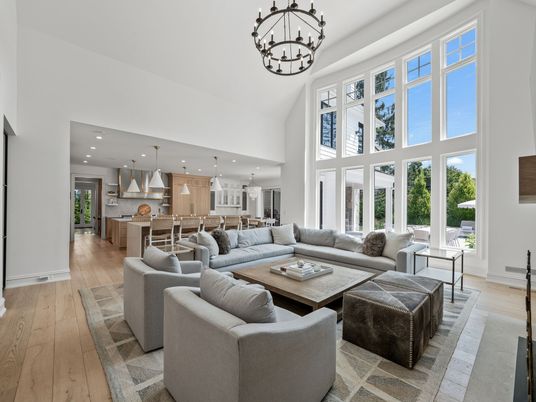 Interior, Kitchen, Living room, Pendant Lights, Recessed Lighting, Wood Texture Flooring