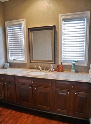 Bathroom, Dual Sink Vanities, Interior, Wood Texture Flooring