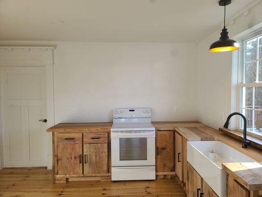 Interior, Kitchen, Pendant Lights, Wood Texture Flooring