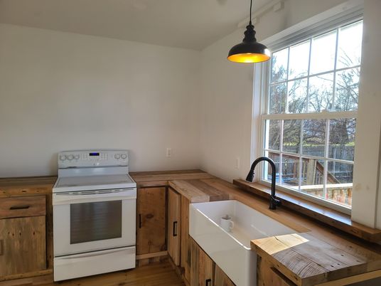 Interior, Kitchen, Pendant Lights, Wood Texture Flooring