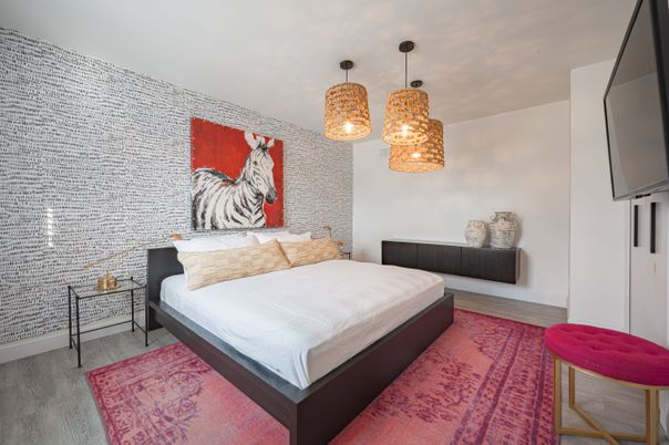 Bedroom, Interior, Pendant Lights