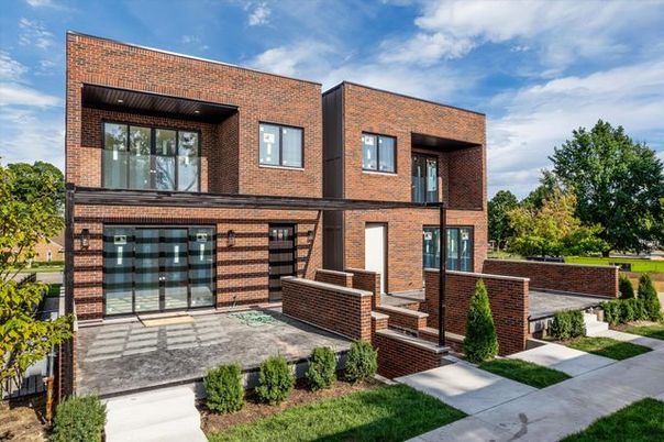 Exterior, Facade, Brick Facade, Modern