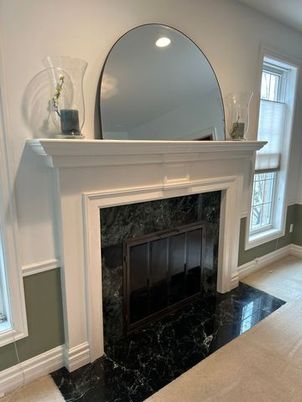 Fireplace, Interior, Marble, Recessed Lighting