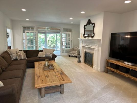 Fireplace, Interior, Living room, Recessed Lighting