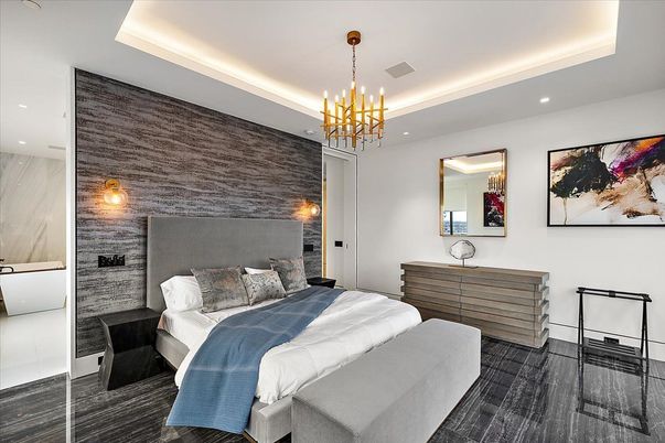 Bedroom, Interior, Pendant Lights, Recessed Lighting