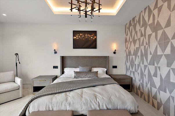 Bedroom, Interior, Pendant Lights, Recessed Lighting