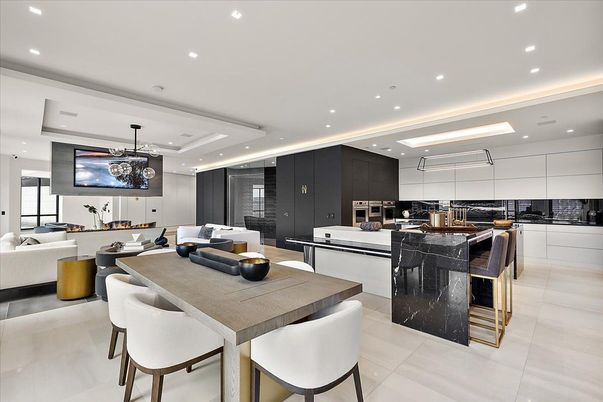 Dining room, Interior, Kitchen, Living room, Pendant Lights, Recessed Lighting