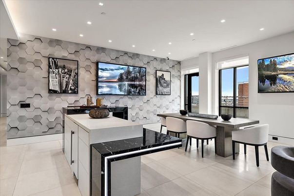 Dining room, Interior, Kitchen, Recessed Lighting