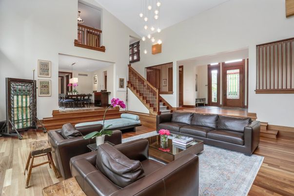 Dining room, Interior, Living room, Pendant Lights, Wood Texture Flooring