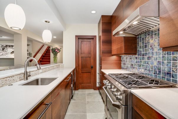 Interior, Kitchen, Pendant Lights, Recessed Lighting, Stainless Steel Appliances