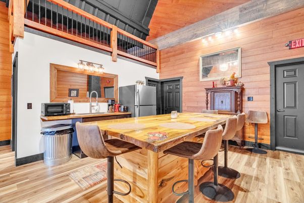 Dining room, Interior, Kitchen, Wooden Beams, Wood Texture Flooring, Wooden Walls