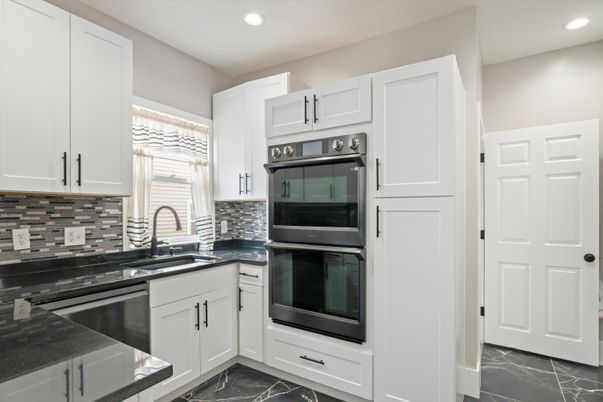 Interior, Kitchen, Marble, Recessed Lighting, Stainless Steel Appliances